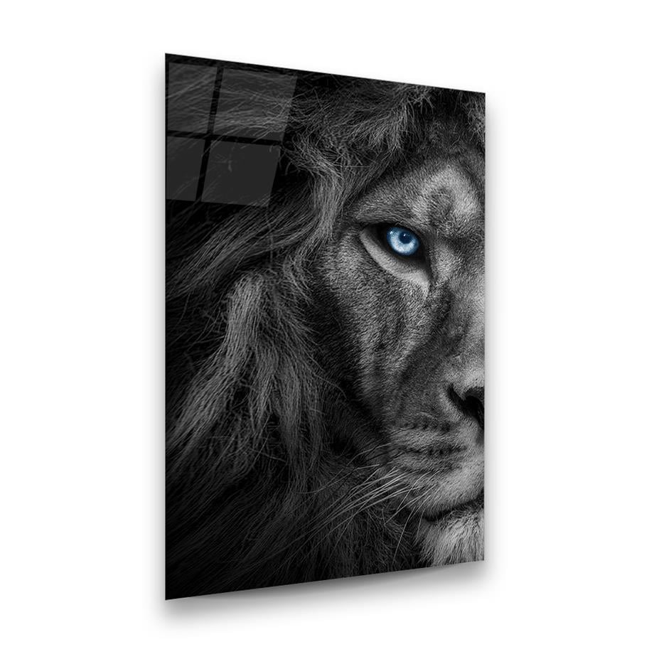Aslan Dikey Cam Tablo-Glass Art Concept