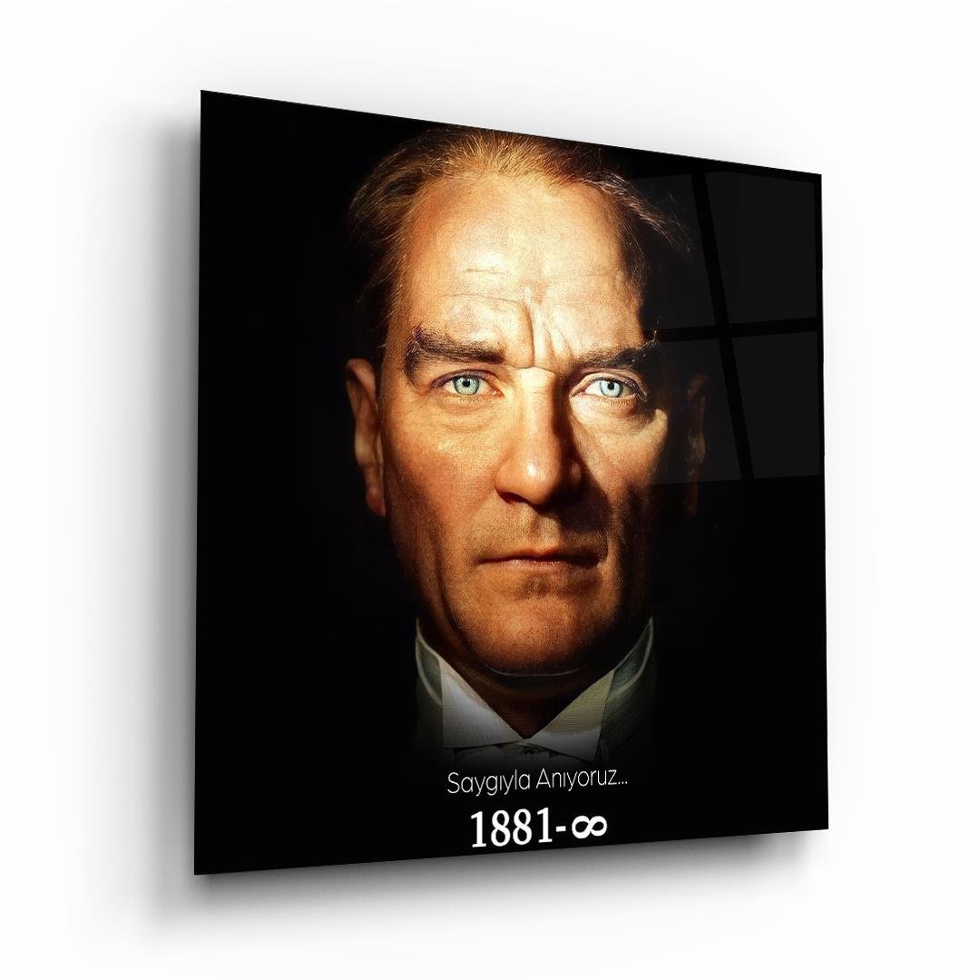 Atatürk 2 Kare Cam Tablo-Glass Art Concept