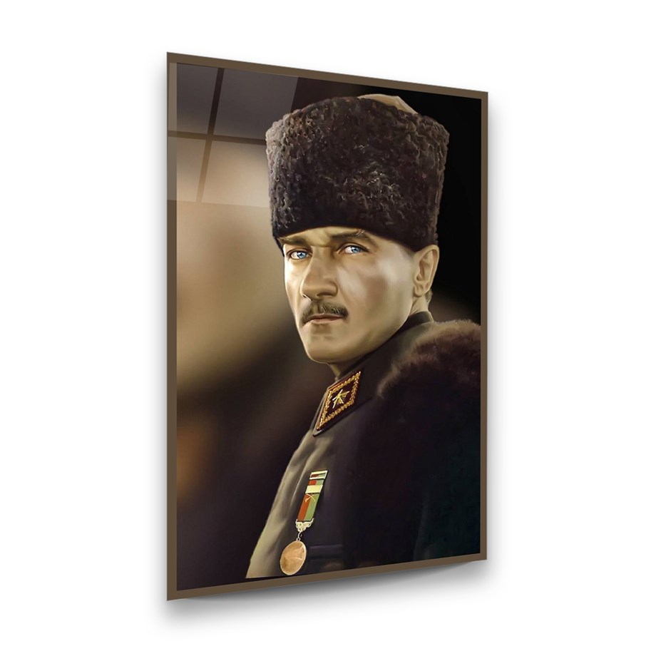 Atatürk Dikey Cam Tablo-Glass Art Concept