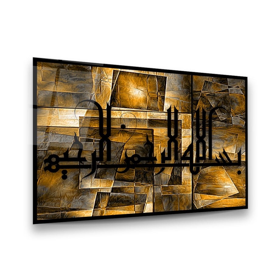Besmele Yatay Cam Tablo-Glass Art Concept