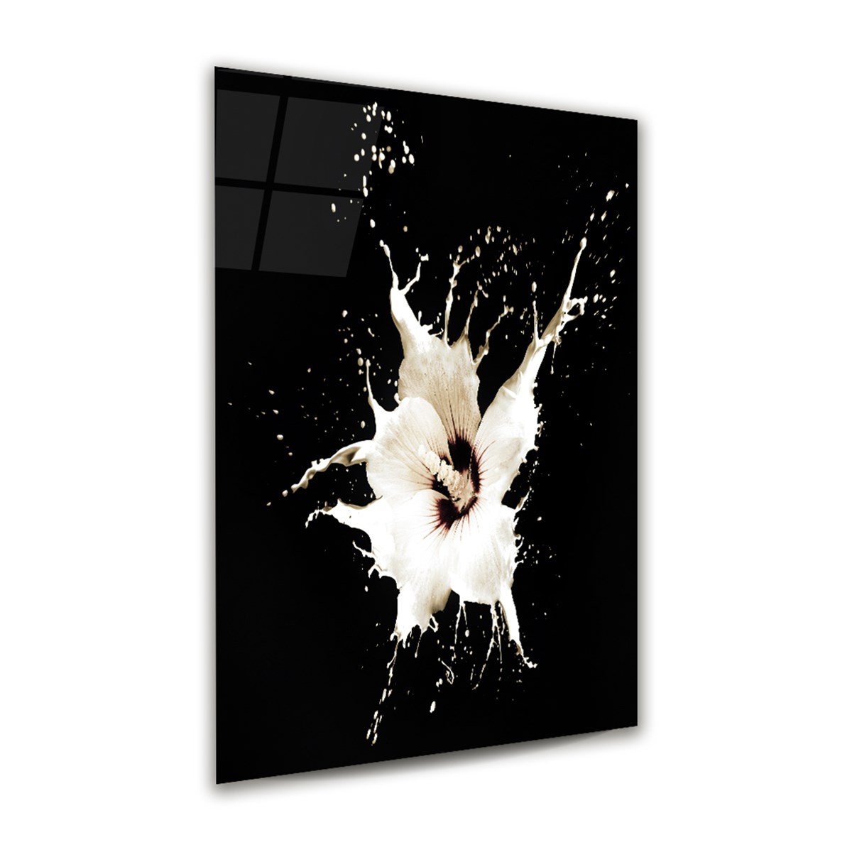 Çiçek Manipülasyon Dikey Cam Tablo