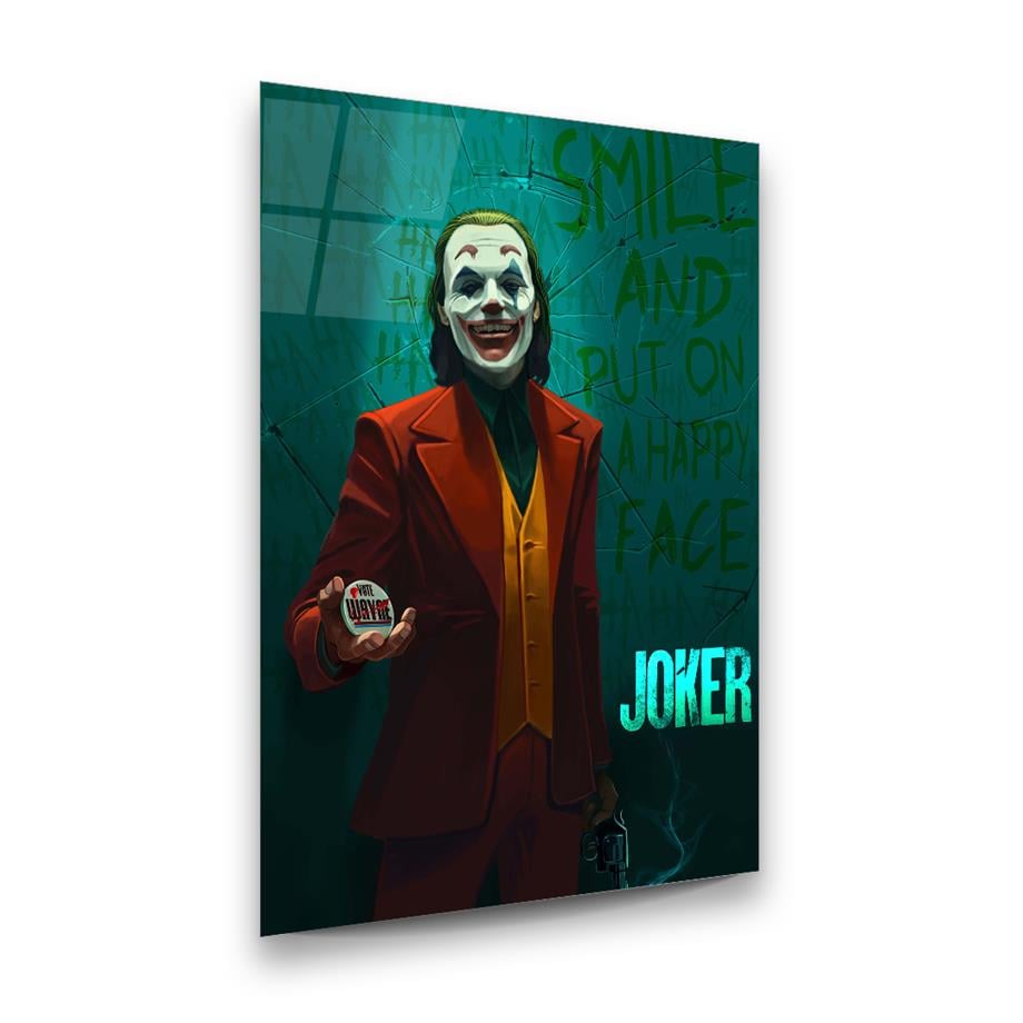 Joker Dikey Cam Tablo-Glass Art Concept