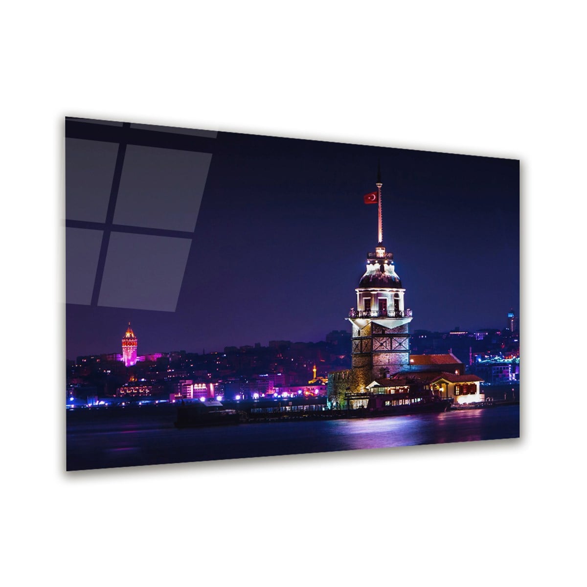 Kız Kulesi Yatay Cam Tablo