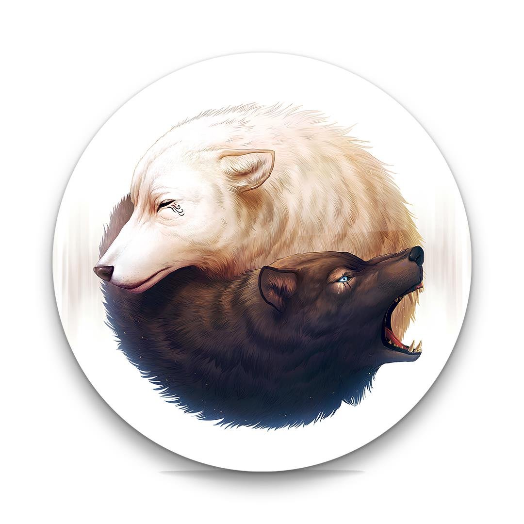 Kurtlar Yuvarlak Cam Tablo-Glass Art Concept