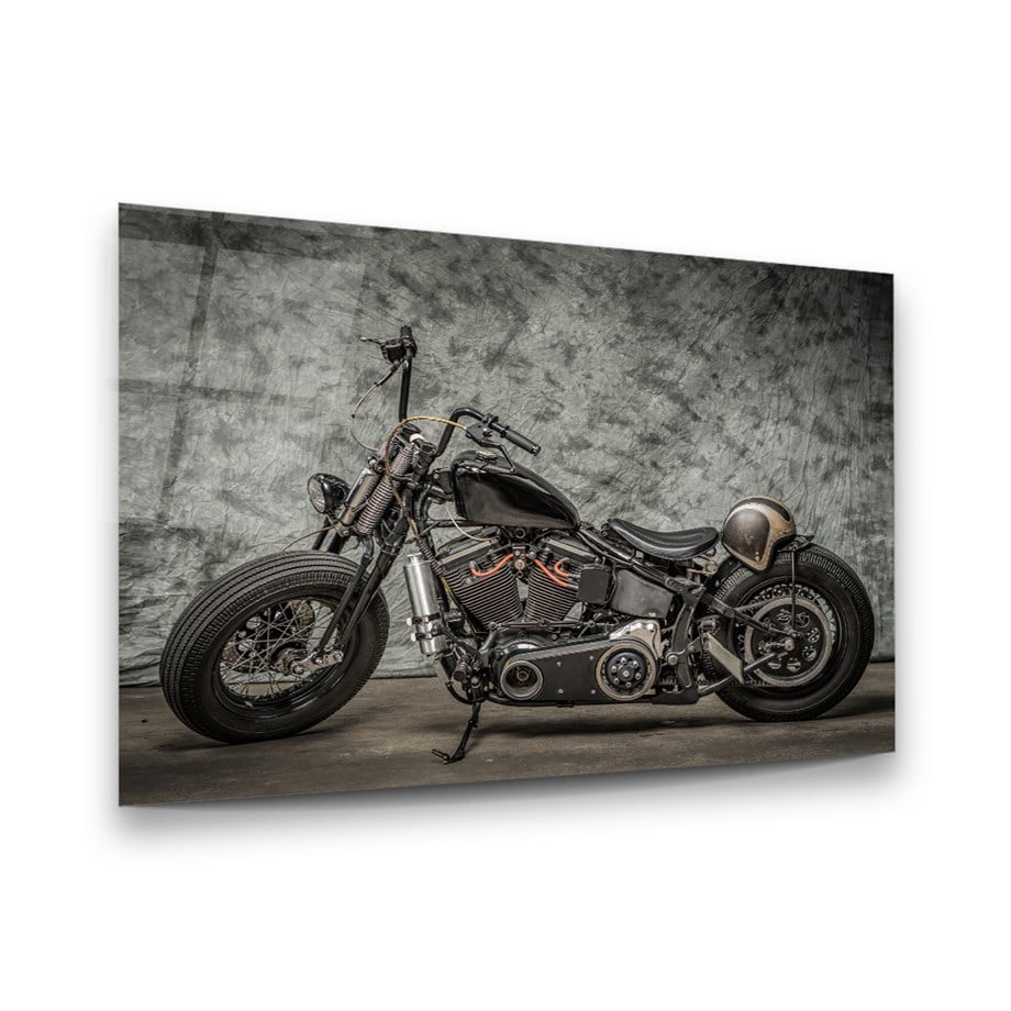 Motosiklet Yatay Cam Tablo-Glass Art Concept