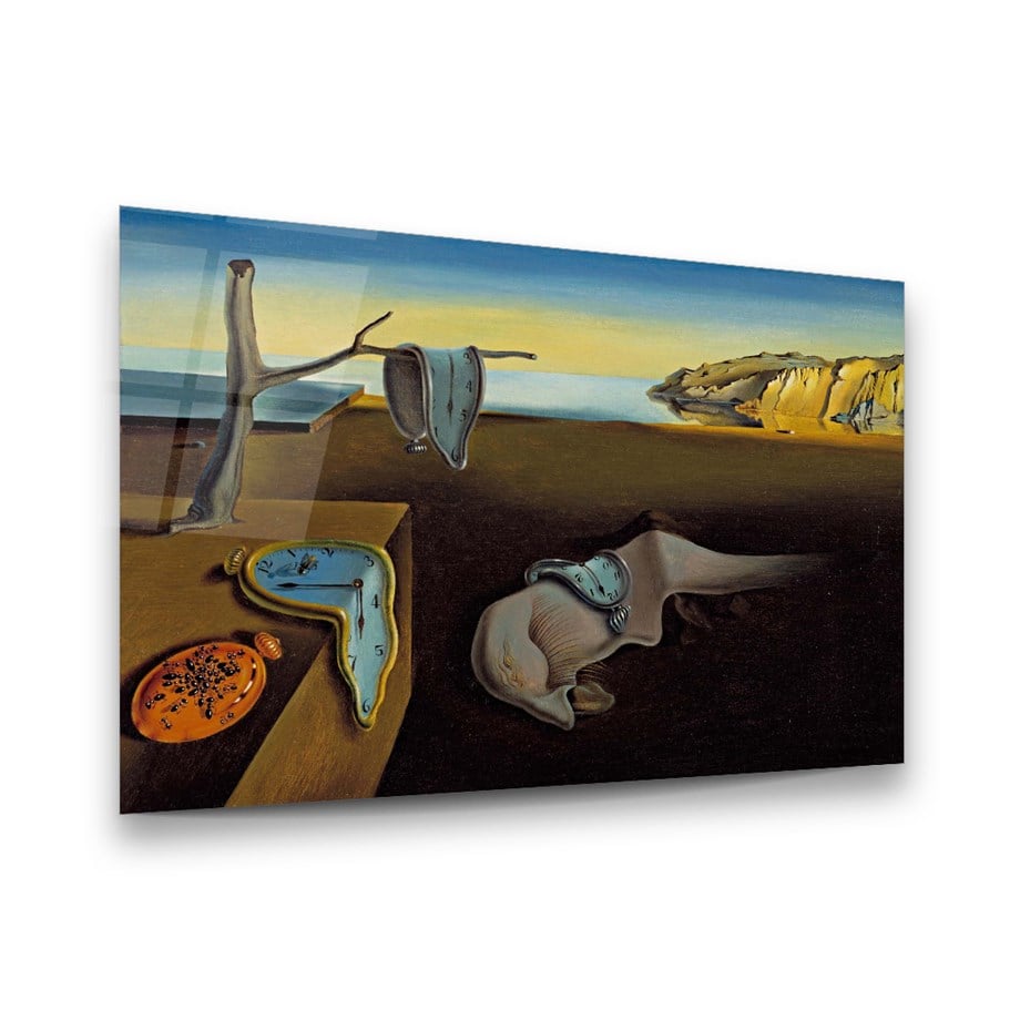 Salvador Dali - Belleğin Azmi Yatay Cam Tablo-Glass Art Concept