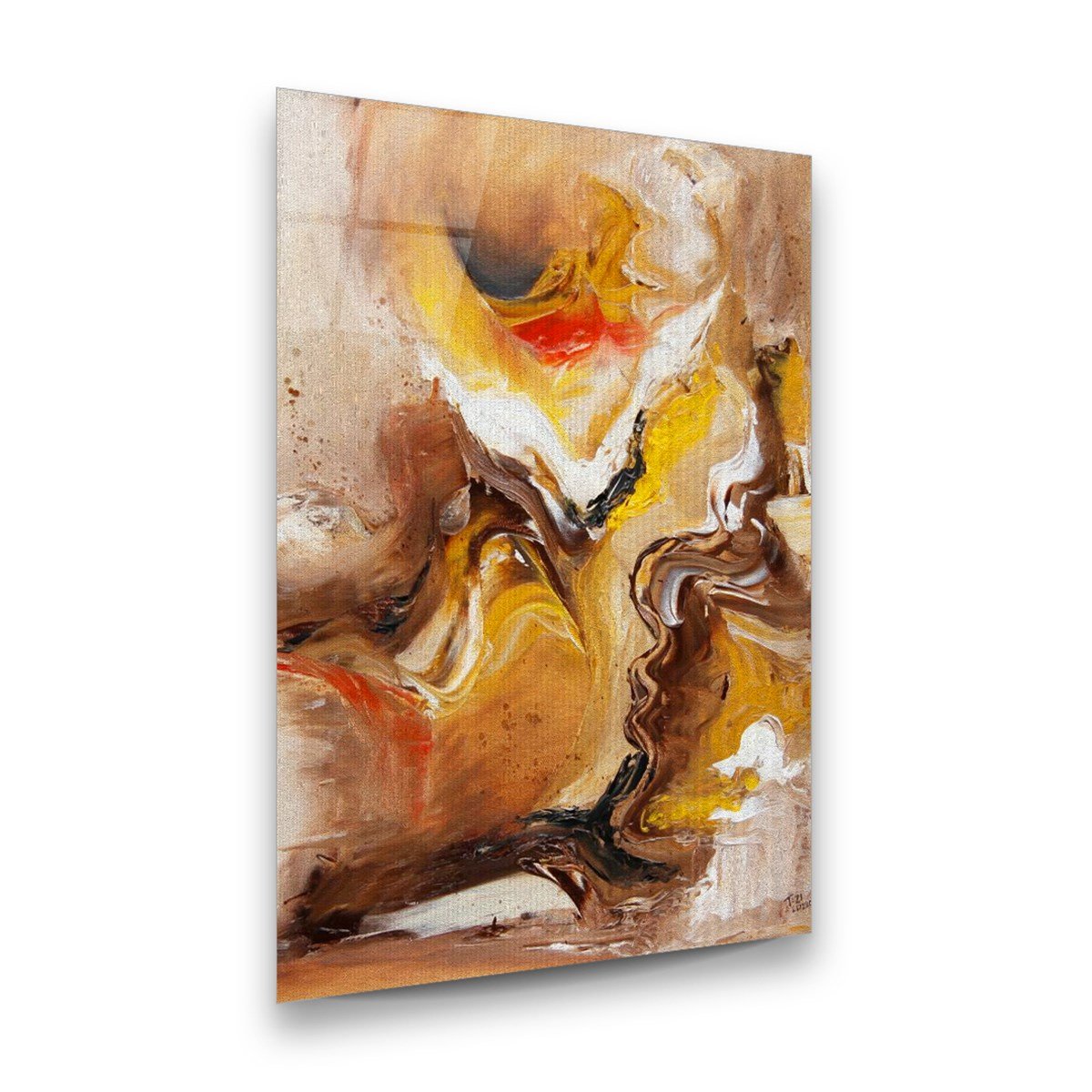 Soyut Çalışma Dikey Cam Tablo