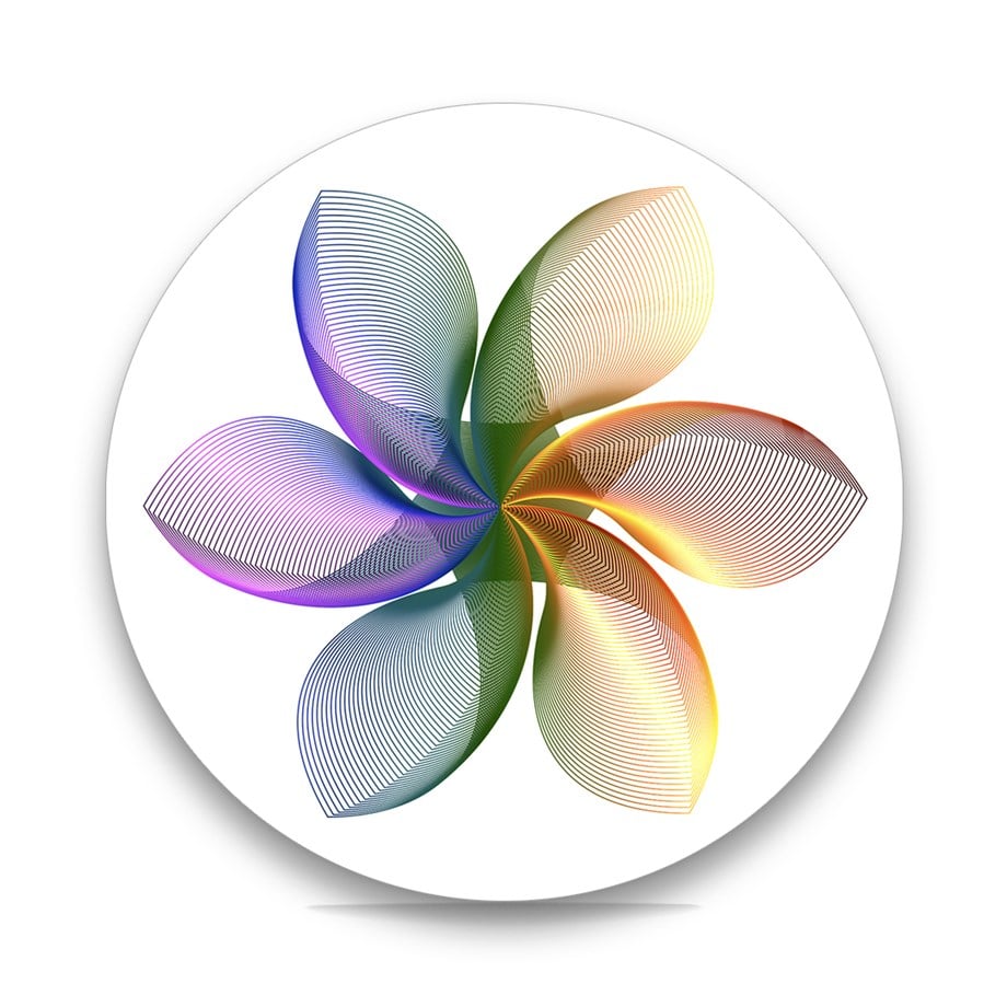 Soyut Geometrik Yuvarlak Cam Tablo