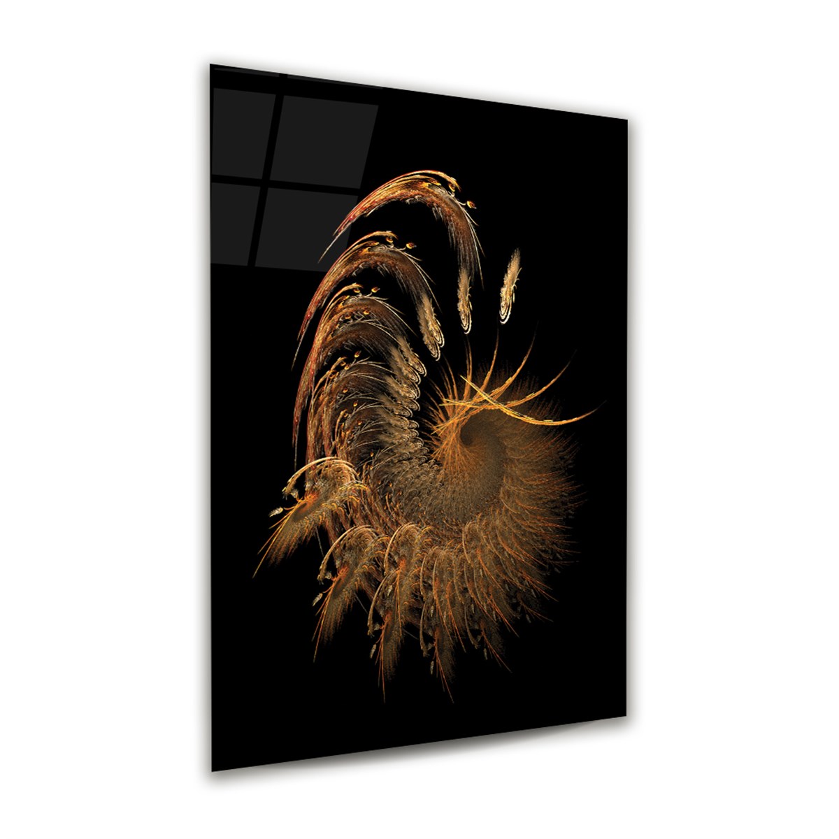 Soyut Tüy Dikey Cam Tablo