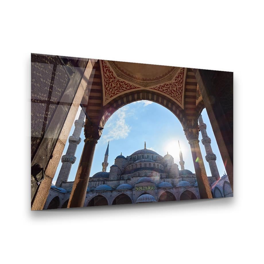 Sultan Ahmet Camii Yatay Cam Tablo-Glass Art Concept