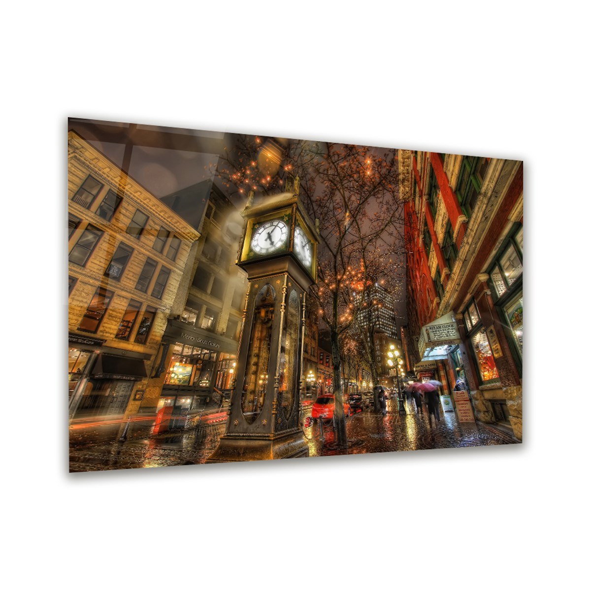 Vancouver Gastown Clock Yatay Cam Tablo