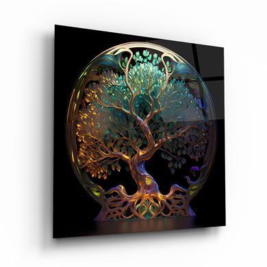 Hayat Ağacı 4 Kare Cam Tablo-Glass Art Concept