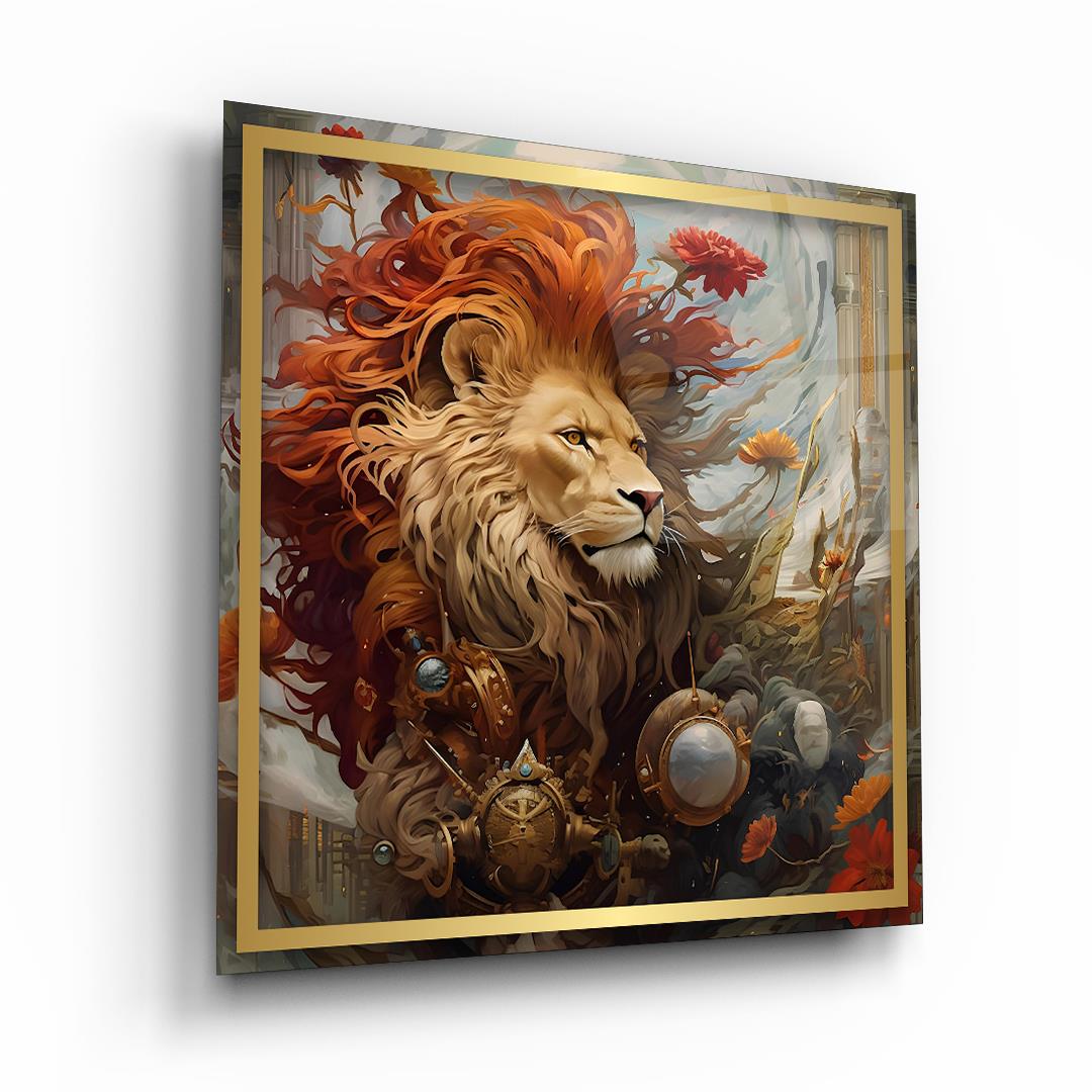Aslan Kare Cam Tablo-Glass Art Concept