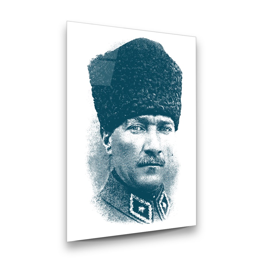 Atatürk Dikey Cam Tablo-Glass Art Concept
