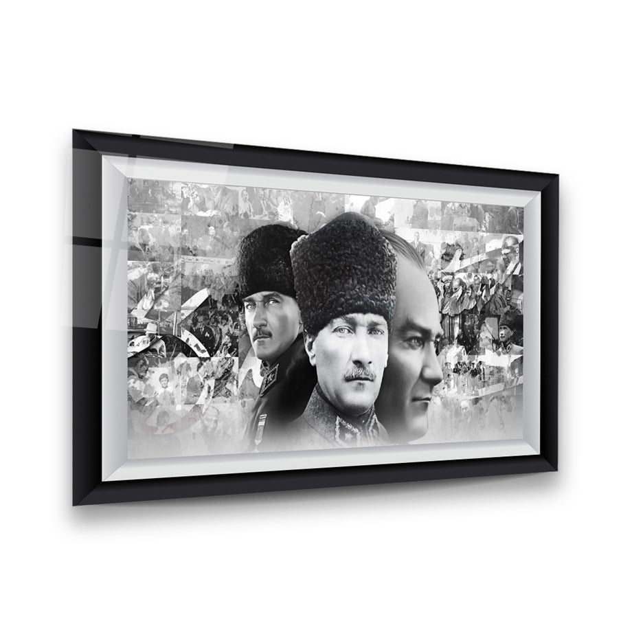 Atatürk Yatay Cam Tablo-Glass Art Concept