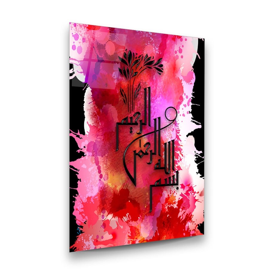 Besmele Dikey Cam Tablo-Glass Art Concept