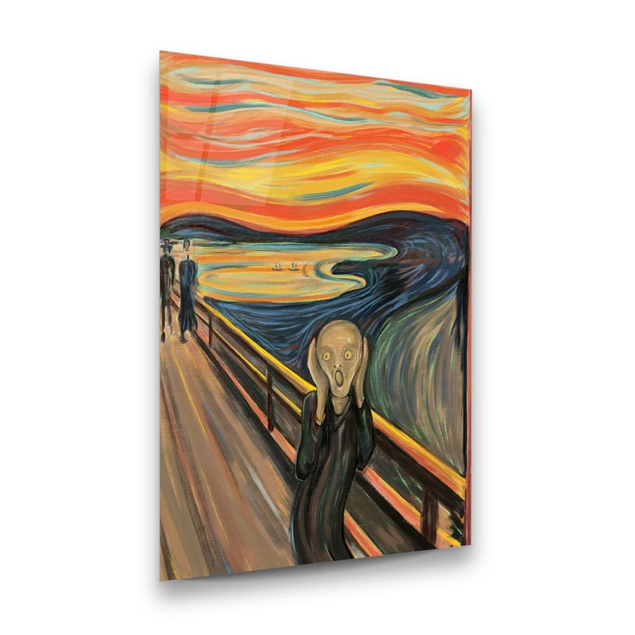Çığlık - Edvard Munch Dikey Cam Tablo-Glass Art Concept
