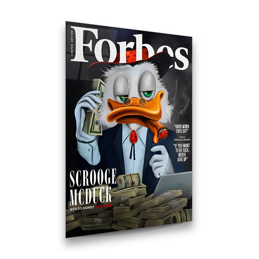 Donald Duck Dergi Afiş Dikey Cam Tablo-Glass Art Concept