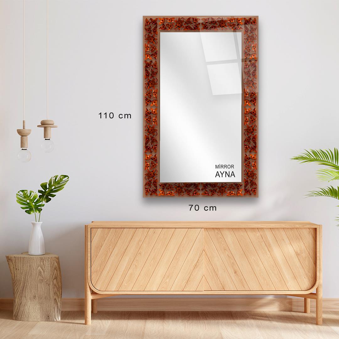 Etnik Çini Seramik Desenli Kurgan Modeli Ayna -Glass Art Concept