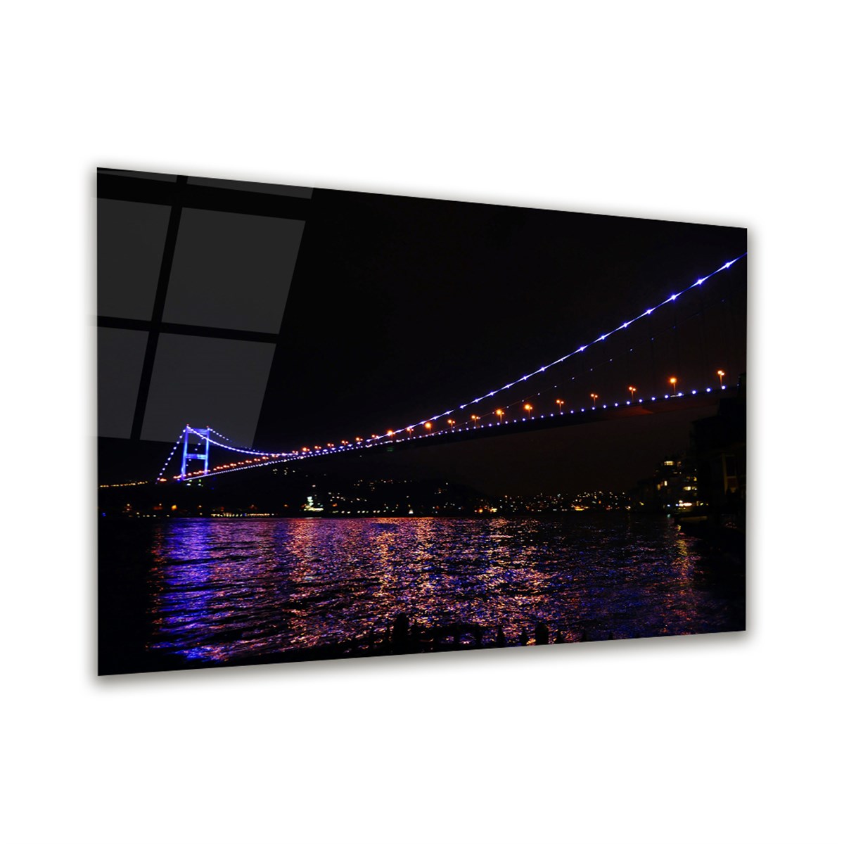 İstanbul Boğaz Köprüsü Yatay Cam Tablo