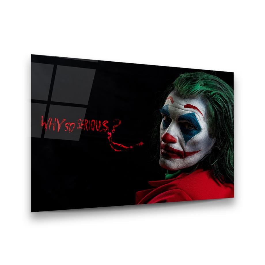Joker Yatay Cam Tablo-Glass Art Concept