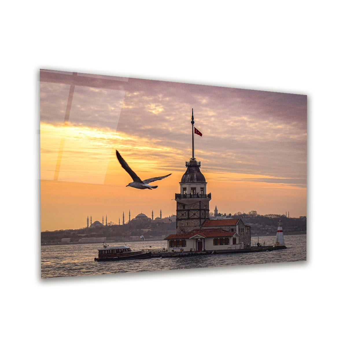 Kız Kulesi Yatay Cam Tablo