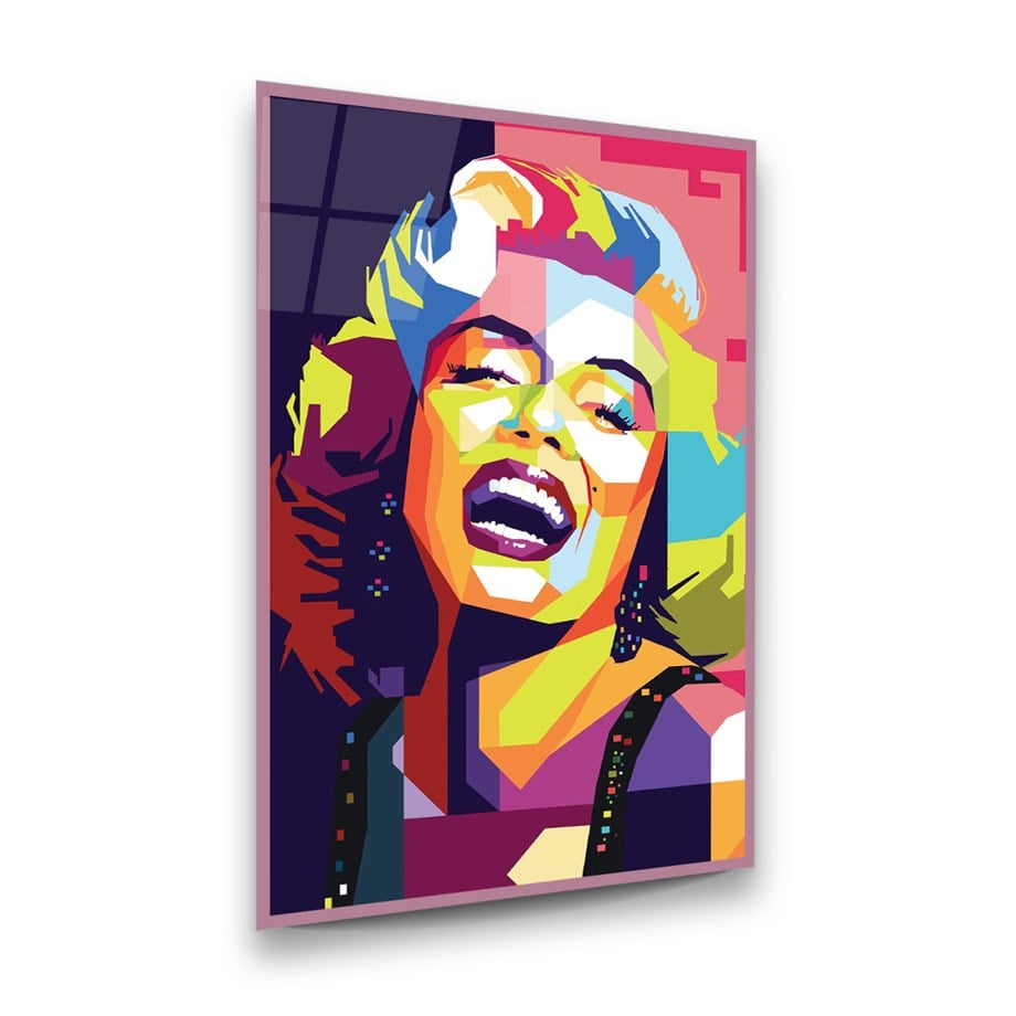 Marilyn Monroe Dikey Cam Tablo-Glass Art Concept