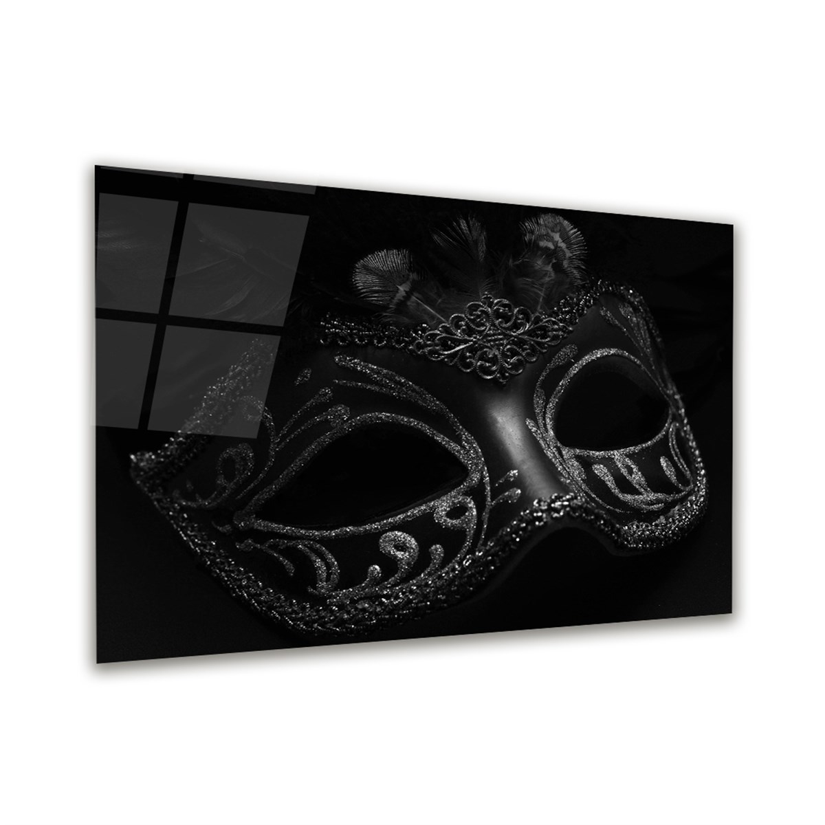 Maske Foto Manipülasyon Yatay Cam Tablo