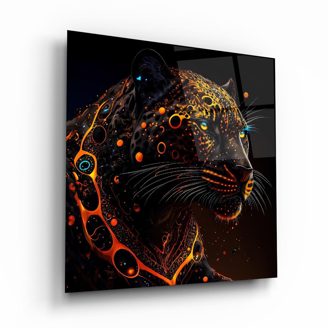 Panter Manipülasyon Kare Cam Tablo-Glass Art Concept