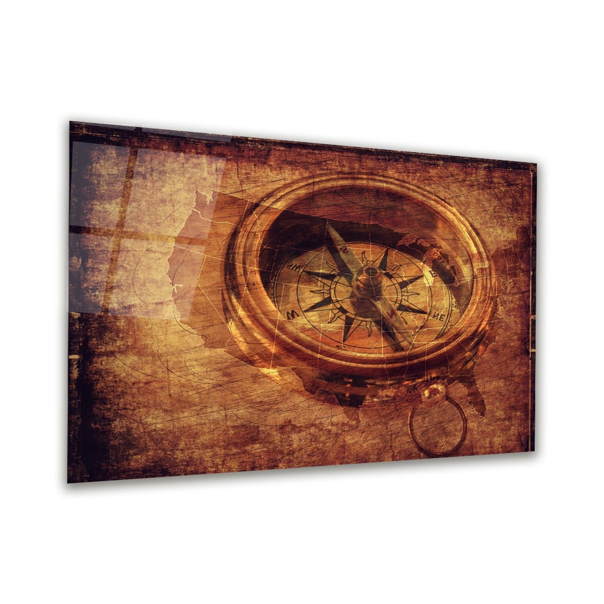 Pusula Yatay Cam Tablo