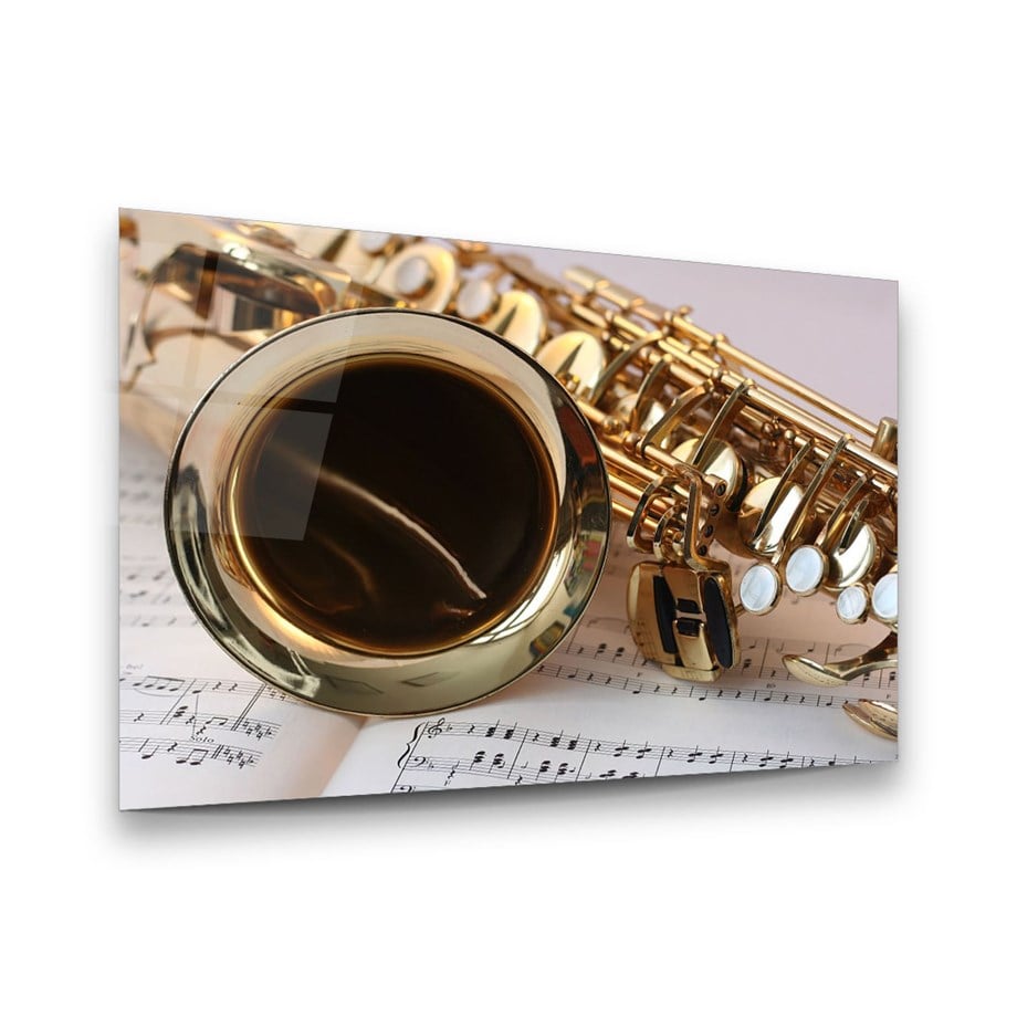 Saksafon Yatay Cam Tablo
