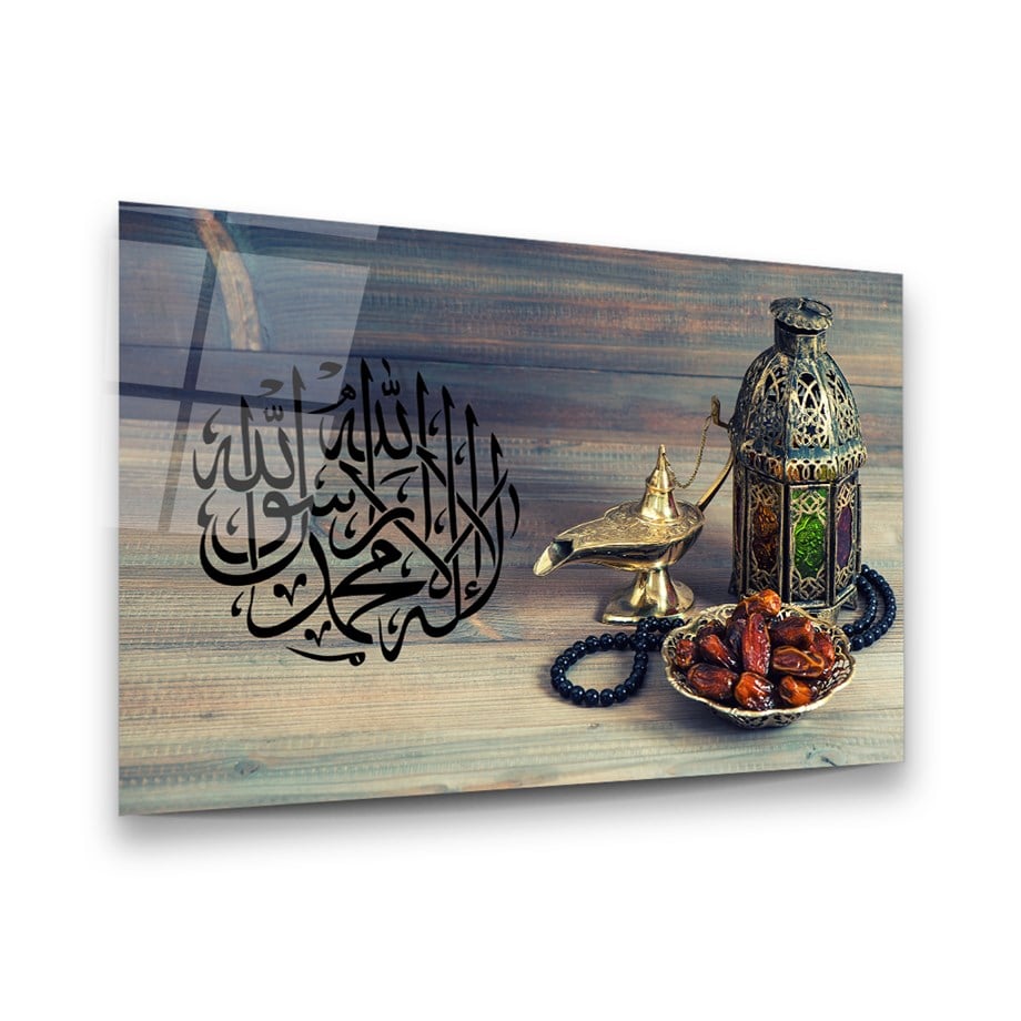 Tesbihat Yatay Cam Tablo-Glass Art Concept
