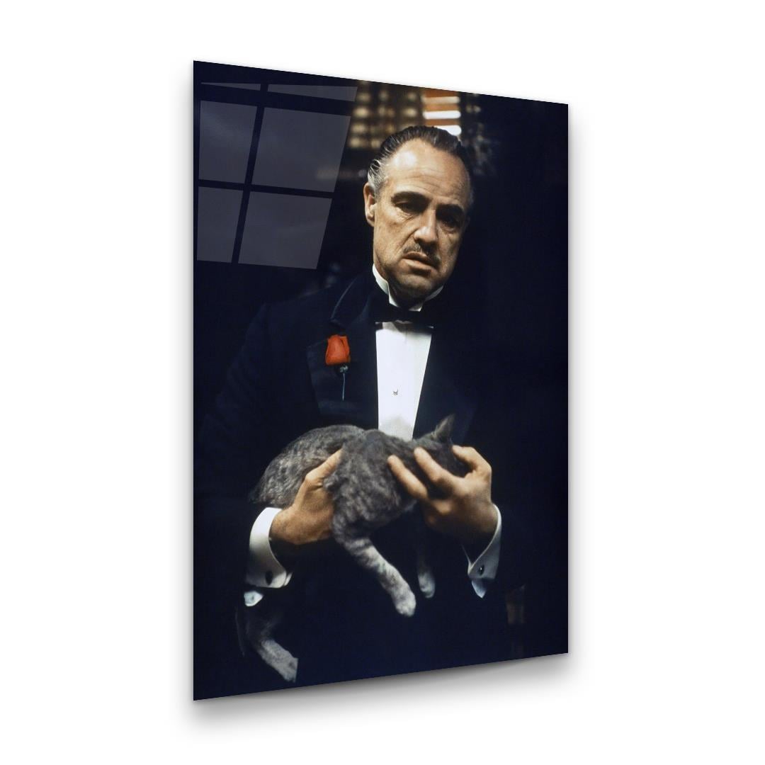 The Godfather Dikey Cam Tablo-Glass Art Concept