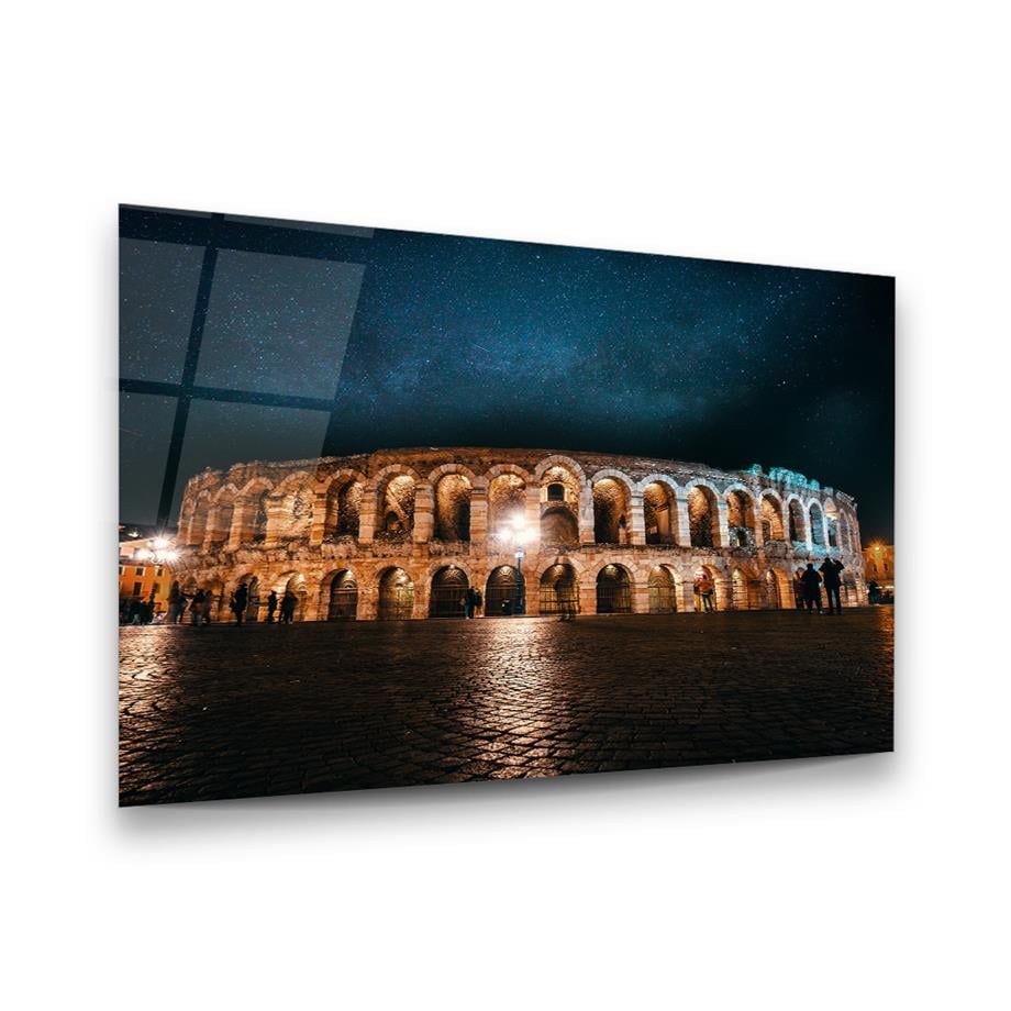 Verona Arena İtalya Yatay Cam Tablo-Glass Art Concept