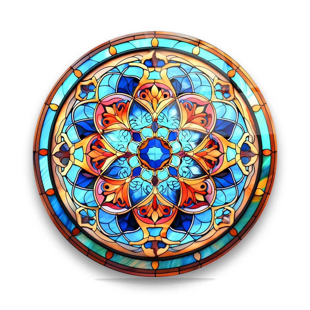 Vitray Desen 2 Yuvarlak Cam Tablo-Glass Art Concept