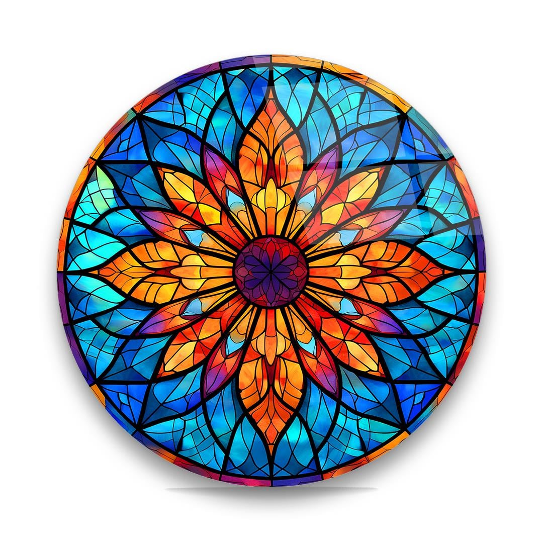 Vitray Desen 3 Yuvarlak Cam Tablo-Glass Art Concept