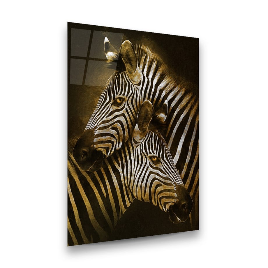 Zebralar Dikey Cam Tablo-Glass Art Concept