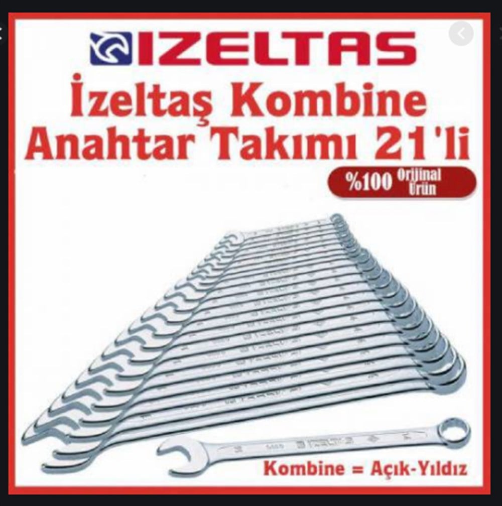 İzeltaş 21'li Kombine Anahtar 