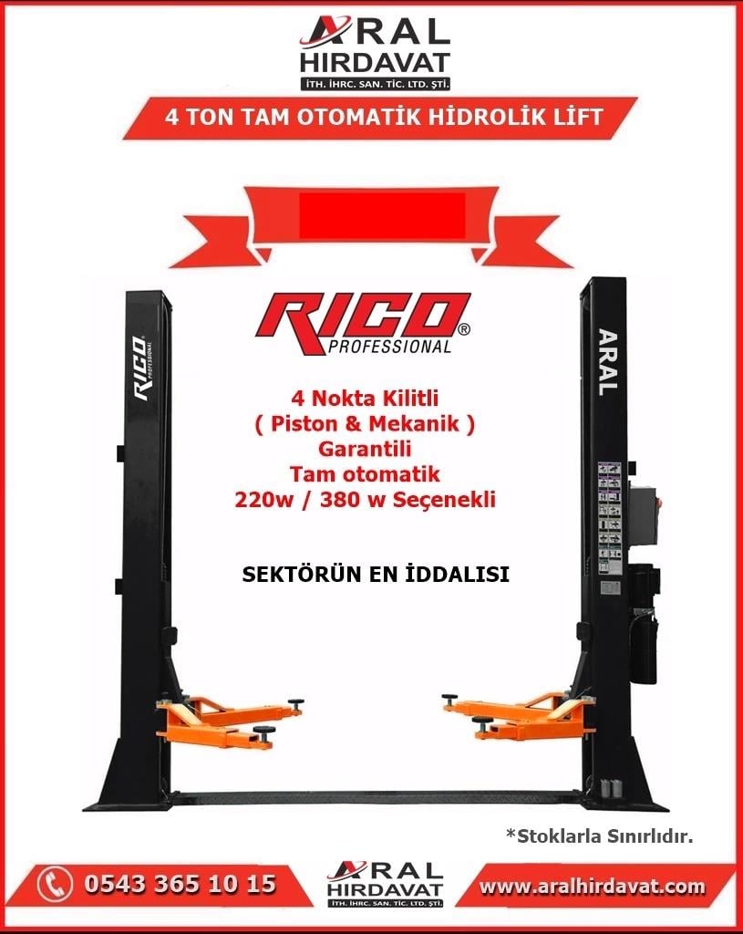 4 Ton Tam Otomatik Hidrolik Lift RİCO