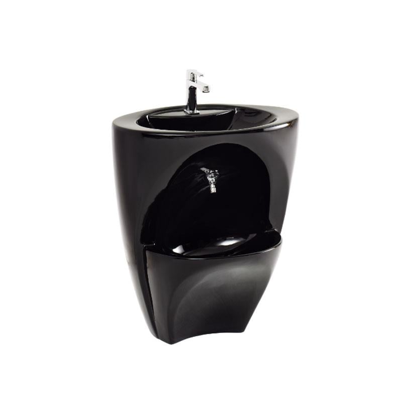 Güral Vit Double Deck Çift Hazneli Yarım Monoblok Lavabo Siyah