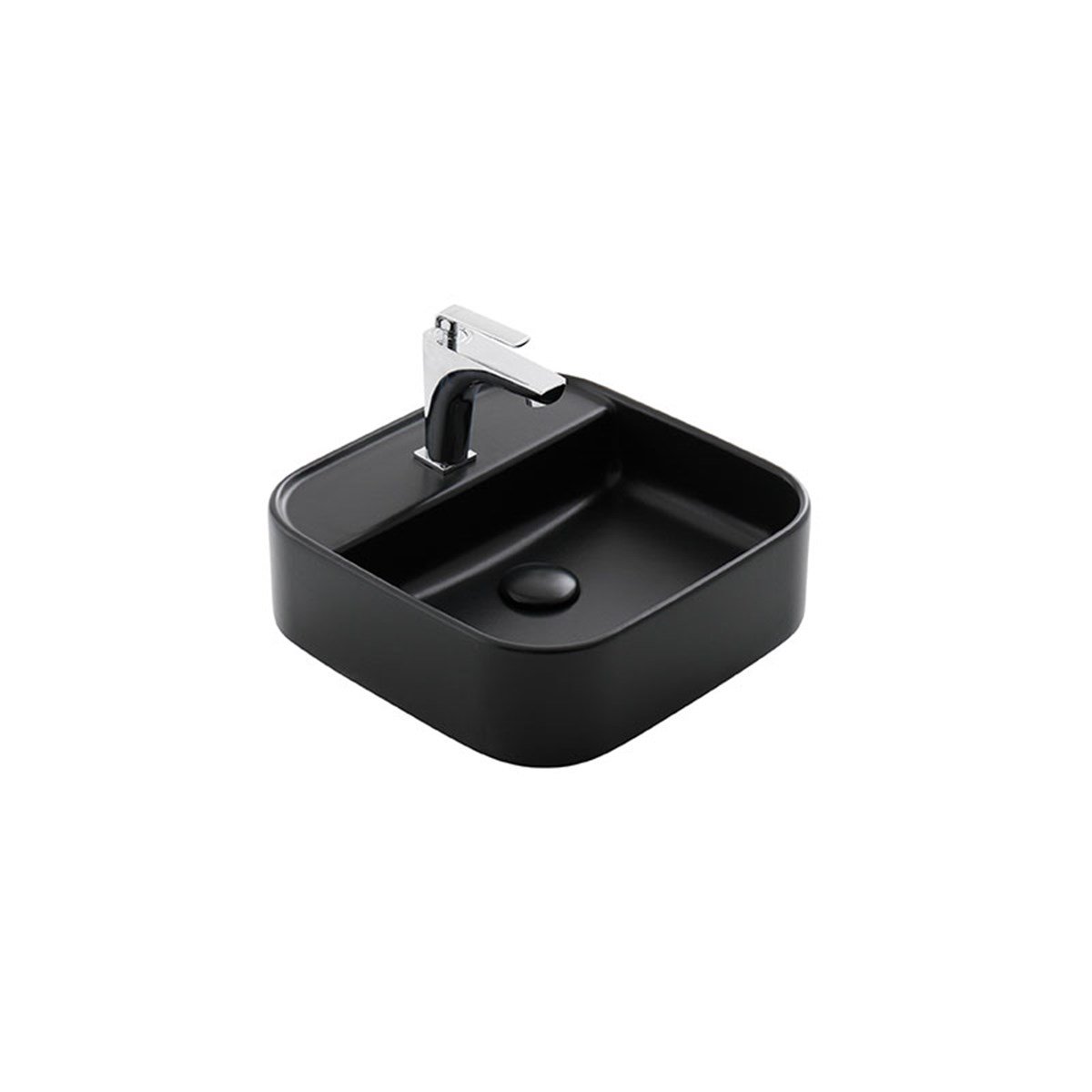 Güral Vit Nova Batarya Delikli Lavabo Mat Antrasit 42 cm x 42 cm