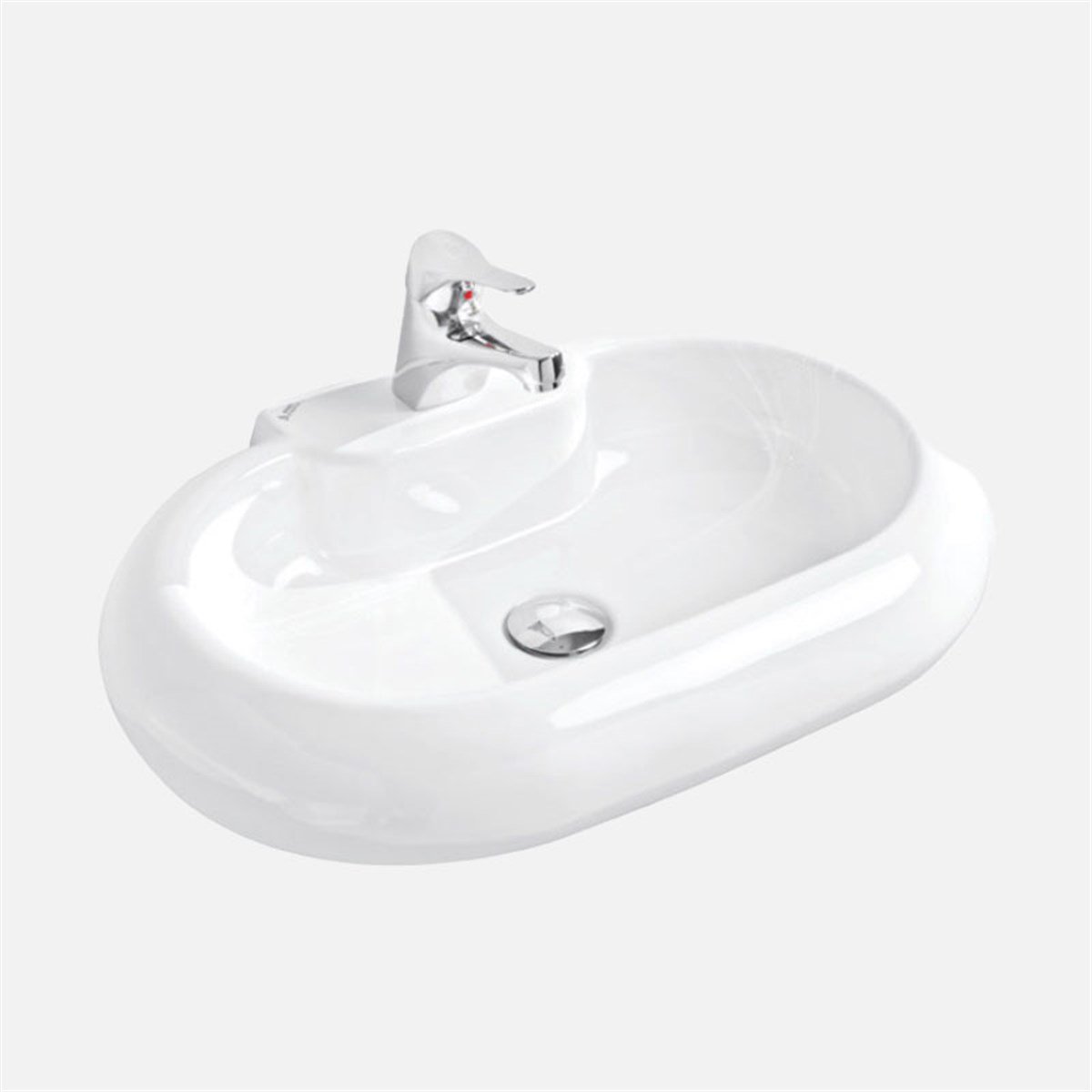 Güral Vit Oval Lavabo Beyaz Mobilya Üstü 39,5 cm X 61,5 cm 