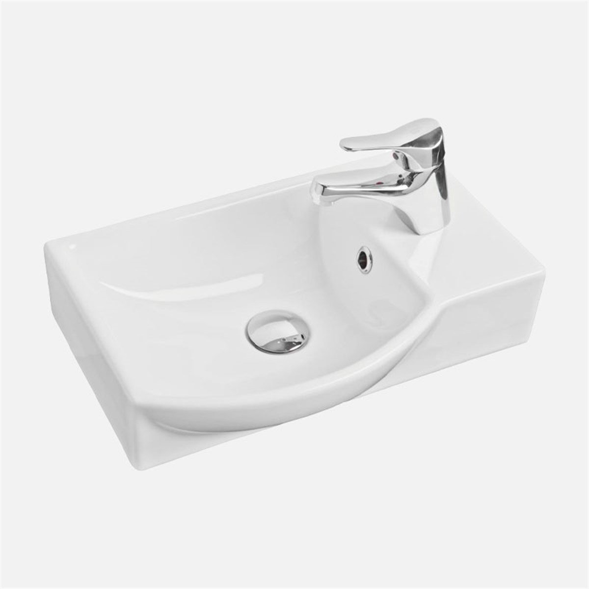 Güral Vit Dikdörtgen Lavabo Beyaz Mobilya Üstü 24 cm x 45 cm