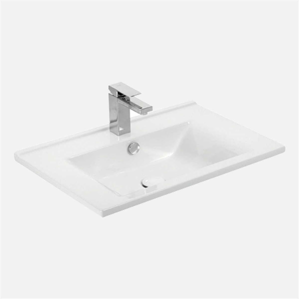 Sanovit Mobilya Uyumlu Etajerli Beyaz Lavabo 55 cm
