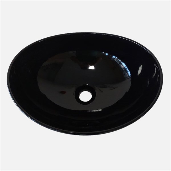 Güral Vit Çanak Lavabo Parlak Siyah Mobilya Üstü 40,6 cm x 32,2 cm