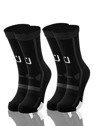 2'li Bisikletçi Çorabı (Siyah)