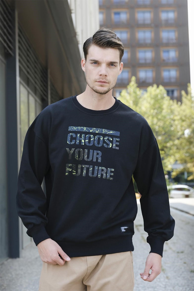 Spor Giyimin Yıldızı Erkek Sweatshirt Oksit