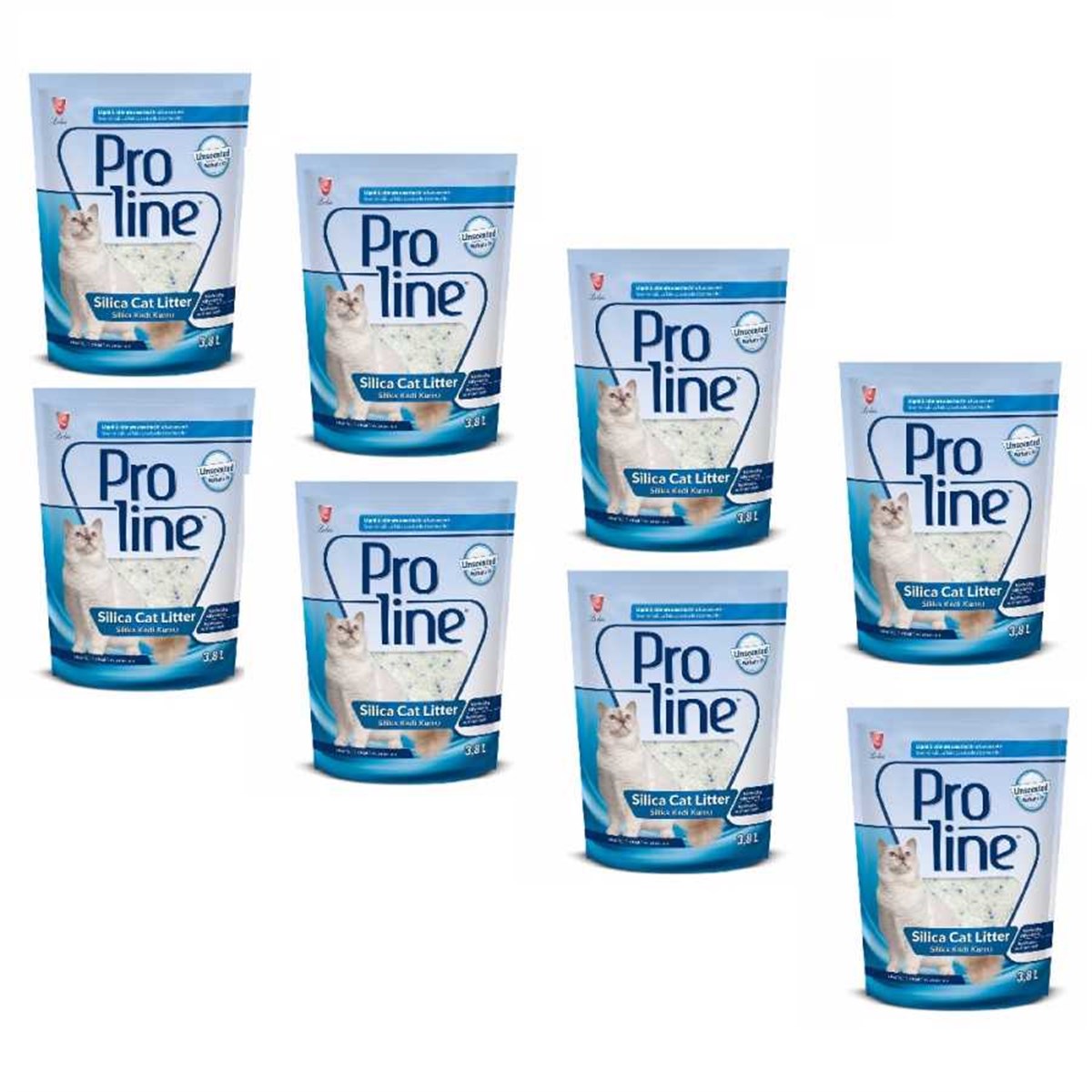 8 Adet Pro Line Kristal Kedi Kumu 3.8 Lt
