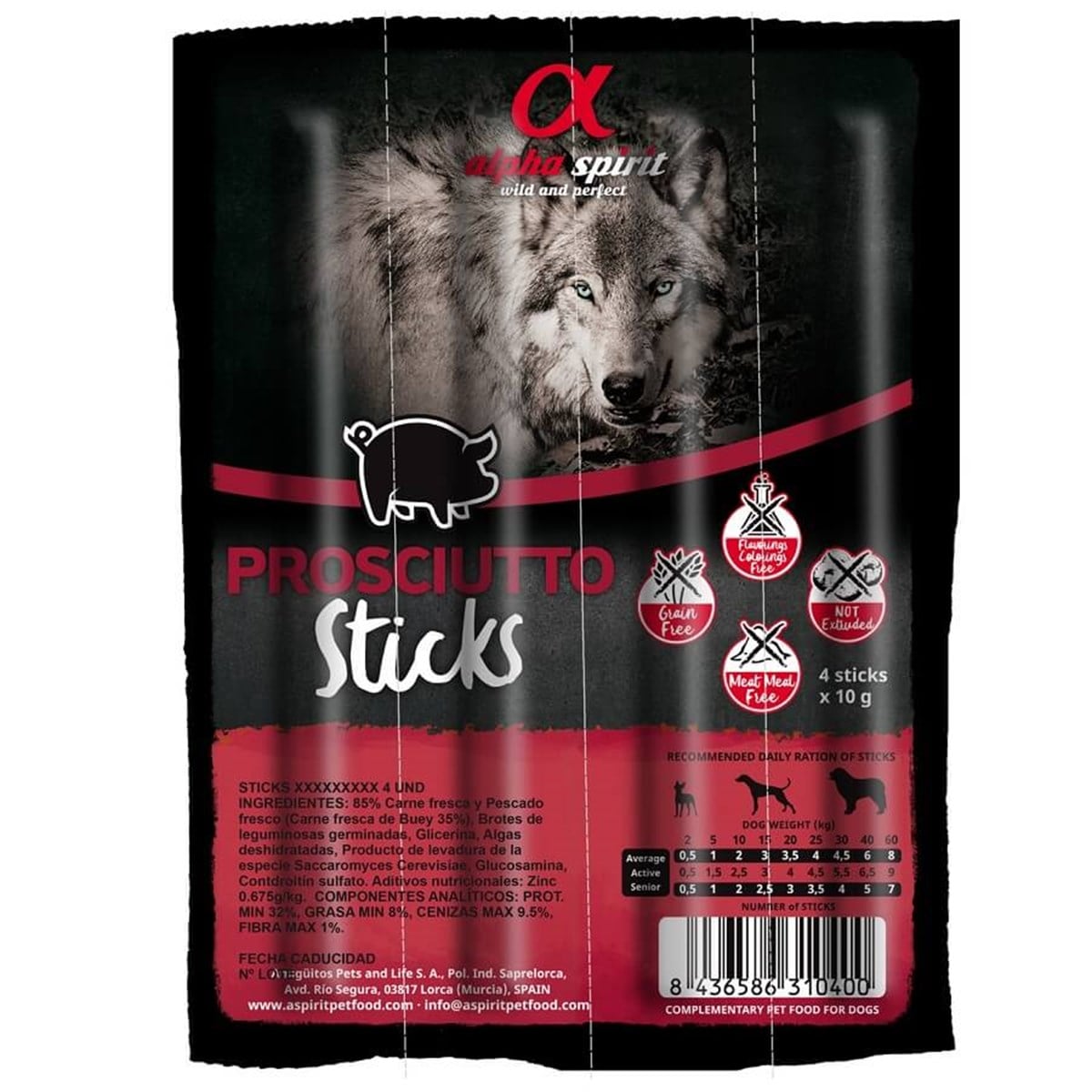 Alpha Spirit  Prosciutto Sticks Köpek Ödül Maması 4*10 gr.