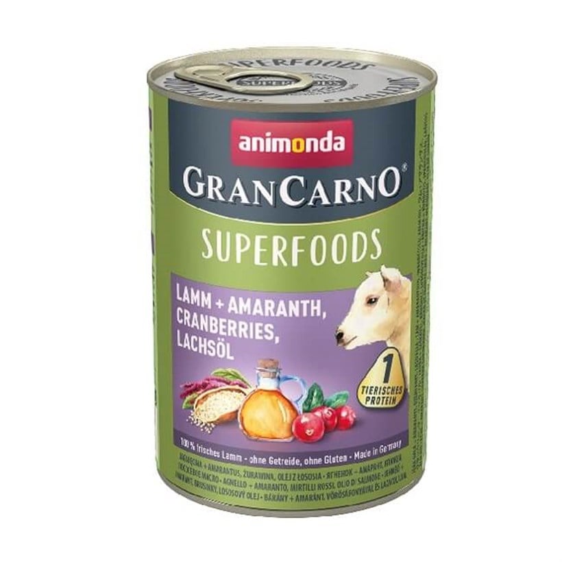 Animonda Gran Carno Superfoods Kuzu Amarant Kızılcık Köpek Konservesi 400 Gr